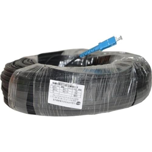 High Quality FTTH SC Indoor Fiber Optic Cable Patch Cord SC Single Core Black Leather Jumper