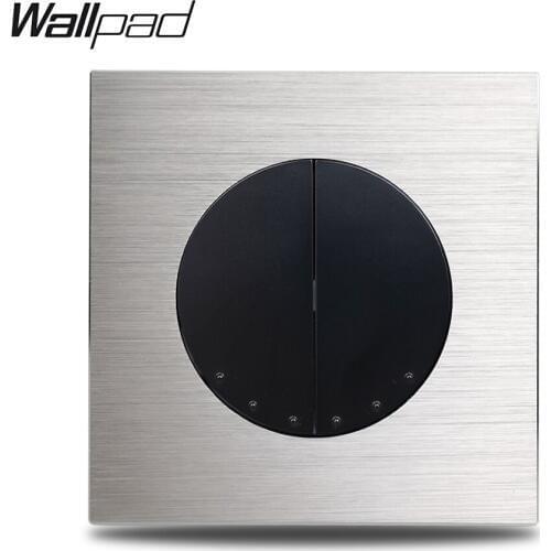 Wallpad Grey 2 Gang Intermediate Revers Switch Silver Aluminum Alloy Plate L6 Series