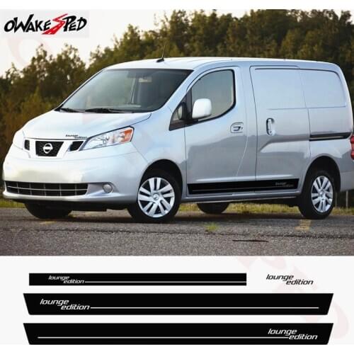 1set Lounge Edition Graphics Vinyl Decals Car Side Stripes Skirt Decor Stickers For-Nissan Evalia NV200 Auto Body Sport Decals