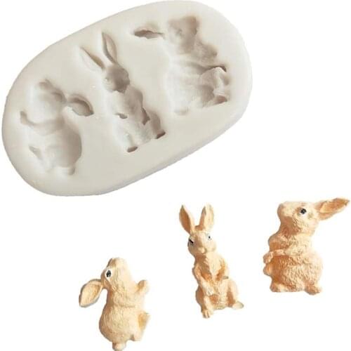 1pc Cake Mold Silicone Chocolate Baking Mold Cake Decoration Rabbit Bunny Cake Mould Cake Decorating Moulds Kitchen Baking Tool