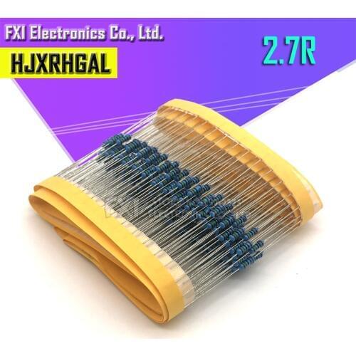 100PCS 2.7 ohm 1/4W 1% Metal film resistor 0.25W 1/4w resistance