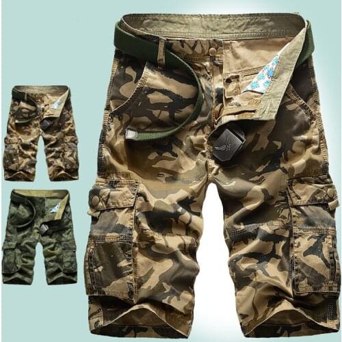 2021 Summer New Arrival Camouflage Pants Men Breathable Pure Cotton Short Homme Multi-Pocket Workwear Workout Shorts