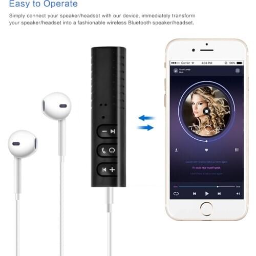 3.5mm jack Bluetooth Car Kit Hands free Music Audio Receiver Adapter Auto AUX Kit for Speaker Headphone Car Stereo clip Receiver