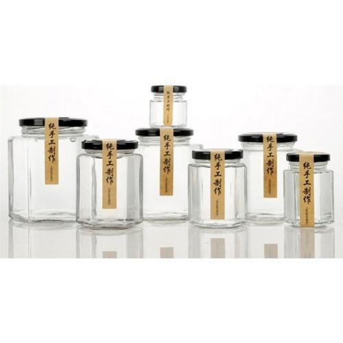 5pcs/lot 45ml-730ml honey glass jar transparent glass bottles jam jars of honey Food storage tank Sealed storage tank