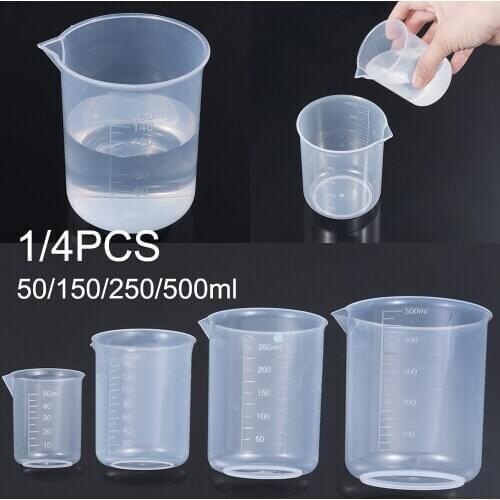50/150/250/500ml Plastic Measuring Cup for Laboratory Beaker Graduated Mug Kitchen Baking Supplies Pour Spout Measuring Cup
