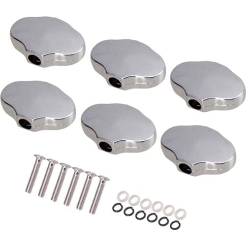 6pcs Zinc Alloy Guitar Tuning Peg Knobs Keys Tuners Machine Heads Knobs with Screw Kit for Acoustic Electric Folk Guitars
