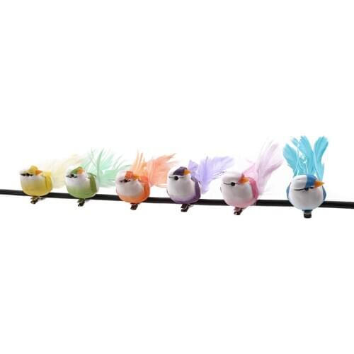 6pcs Simulation Bird Decoration Artificial Foam Feathers Decorative Mini Bird For Diy Crafts Party Christmas Decoration