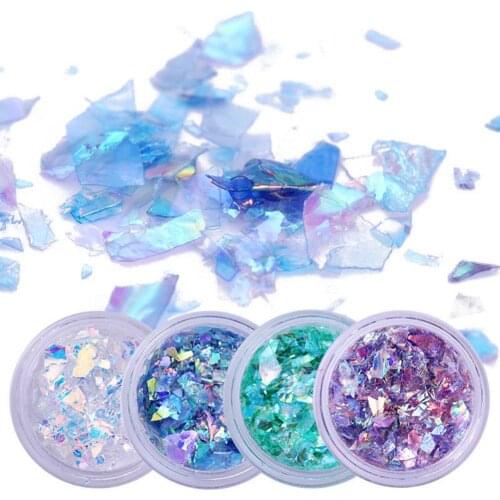 Nail Sequins Purple Holographic Glitter DIY Chrome Powder for Spring Nails Manicure Paillettes
