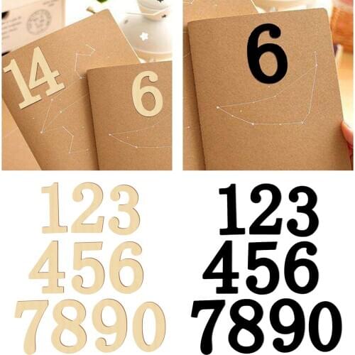 10PCS Wooden Numbers for DIY Craft Number 0 to 9 Adhesive Numerals Shapes