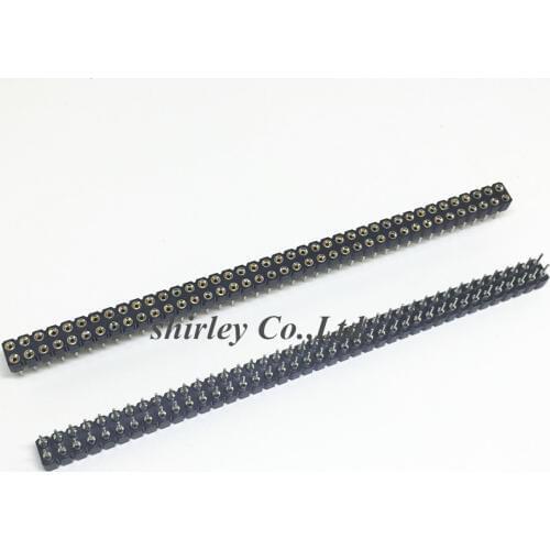 10PCS 2X40 PIN Double row ROUND FEMALE PIN HEADER 2.54MM PITCH Strip Connector Socket 2*40P 40p 40PIN 40 PIN FOR PCB BOARD