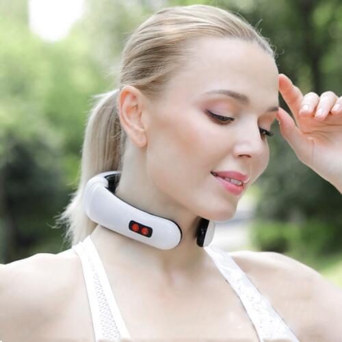 Electric Pulse Back and Neck Massager Far Infrared Heating Pain Relief Tool Health Care Relaxation Intelligent Cervical Massager