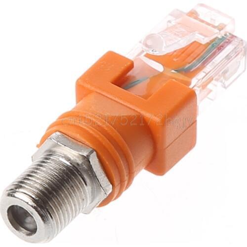 F Female To RJ45 Male Coaxial Barrel Coupler Adapter RJ45 To RF Connector Converter O18 dropship
