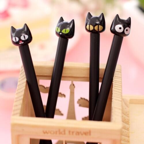 48pcs/lot cute cartoon Black Cat gel pen/stationery office school supplies