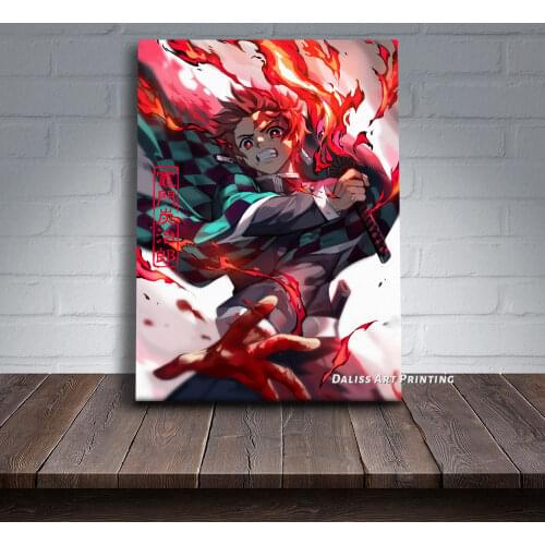 Canvas Anime Tanjirou Demon Slayer Pictures Home Decoration Paintings Poster HD Prints Wall Art Modular Living Room Framed