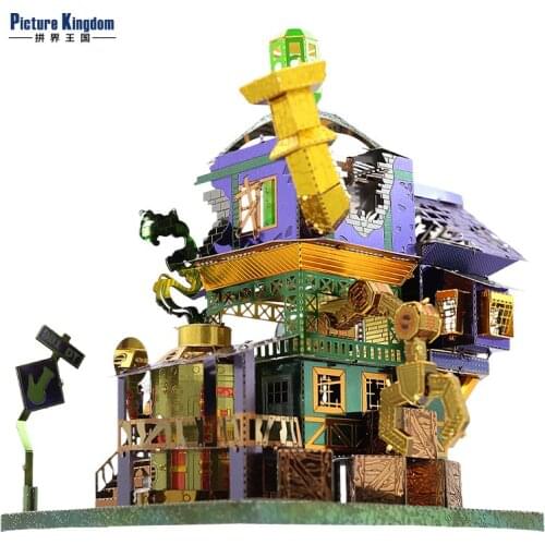 Picture Kingdom 3D Metal Nano Puzzle SCIENCE MONSTER HOUSE Model Kits DIY Laser Cut Assemble Jigsaw Toys For Kids Adults