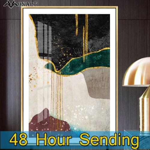 Canvas Painting Abstract Art Print Poster Black and Gold Line Picture Nordic HD living room wall art Modern Decorative Paintings
