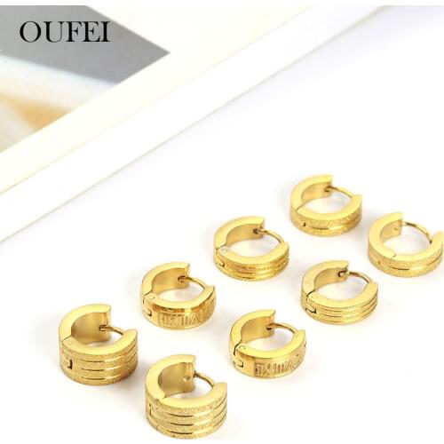 OUFEI Korean Version Earring Female Stainless Steel Jewelry Woman Hoop Earrings Fashion Jewelry Accessories Mass Effect