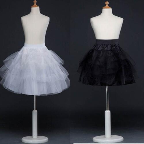 Short Crinoline Little Girls Ballet Tulle Petticoat Children Petticoats For Flower Girl Prom Party Dress Hoopless Ruffle Jupon