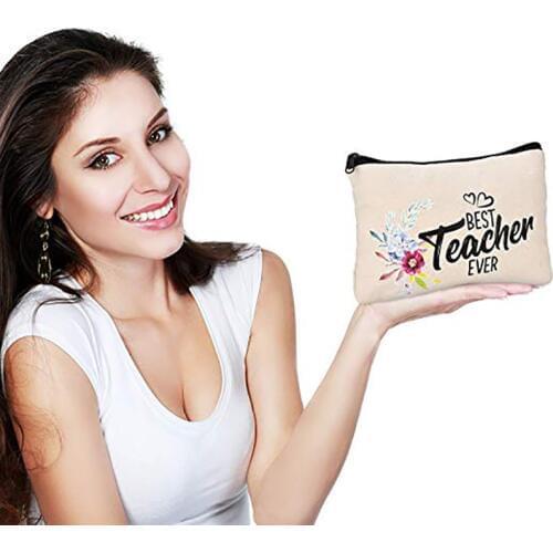 Teacher Makeup Pouch Cosmetic Pencil Bag graduation Holiday new year Christmas back to school Gift decoration favor