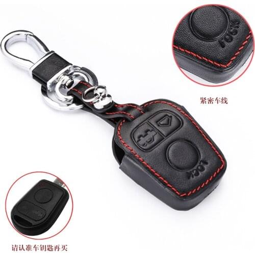 Leather Car Key Case cover For BMW E31 E32 E34 E36 E38 E39 E46 Z3 3 Buttons Remote Fob Cover Keychain Protector Bag
