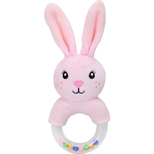 Cute Educational Music Gift Cartoon Rabbit Plush Rattle Baby Sensory Toys