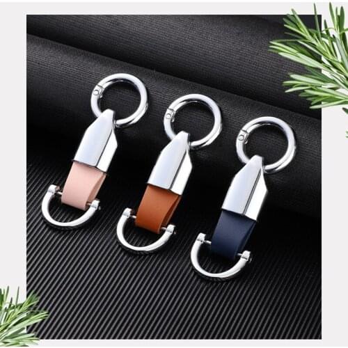 Fashion Zinc-Alloy Car Key Chain Metal Key Ring For Women Men KeyRing KeyChain Jewelry PU Leather Rope Key Holder Accessories