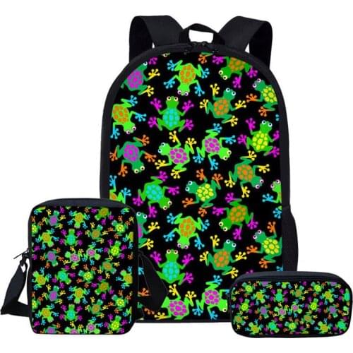 Funny Frog Children Backpacks Set for Teenagers Girls Boys Lightweight School Bags Children Orthopedics Schoolbags
