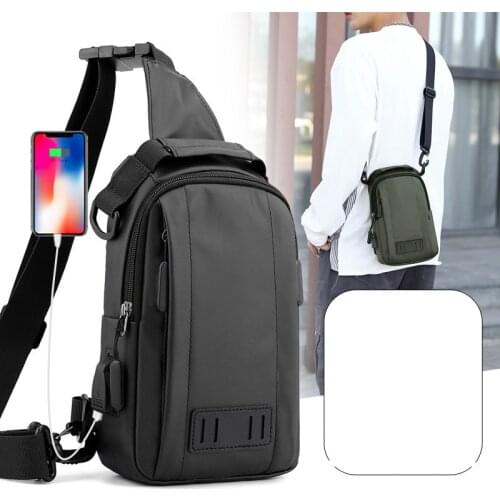 Nylon Men Backpack Rucksack Chest Bags with USB Charging Male Military Cross Body Sling Messenger Chest Bag Knapsack Daypack New