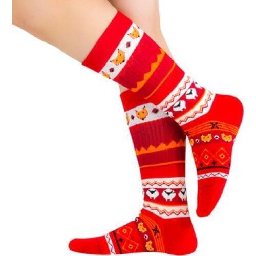 Anyongzu 2PAIR/LOT Autumn Winter Christmas Socks Cotton Cartoon Sweat And Breathable 4 sizes for gifts 34-50 S M L XL