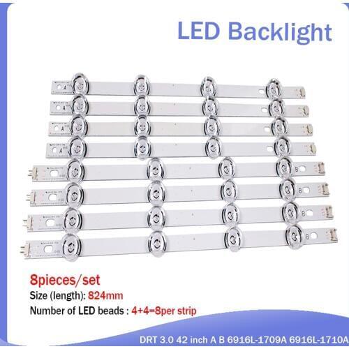 100% NEW LED Backlight strip 8 leds For LG 42 inch TV INNOTEK DRT 3.0 42" 6916L 1709B 1710B 1957E 1956E 6916L-1956A 6916L-1957A