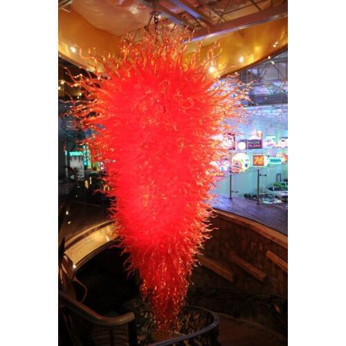 New Design Long Shape Hand Blown Murano Glass Large Hotel Wedding Hall Chandelier Lighting