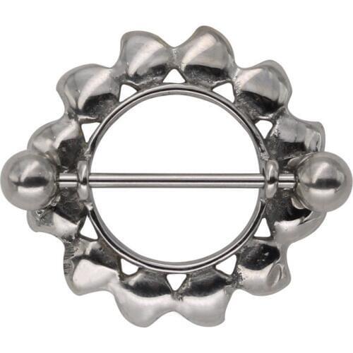 New Style 12pcs/lot Flower Petal Prevent Allergy 316L Stainless Steel Nipple Rings Body Fashion Jewelry for Girl Women