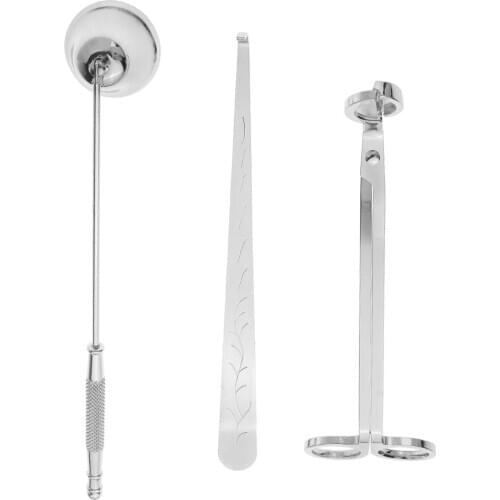 Blesiya 3Stainless Steel Scissor Wick Trimmer Snuffer Extinguish Candle Tool