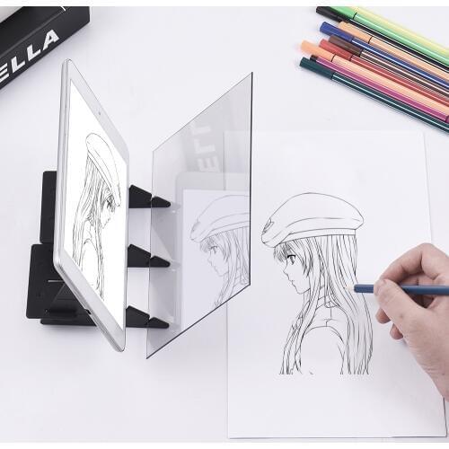 Optical Drawing Tracing Board Light Projector Tracing Drawing Board DIY Sketch Mirror Reflection Painting Tool Drawing Board Toy