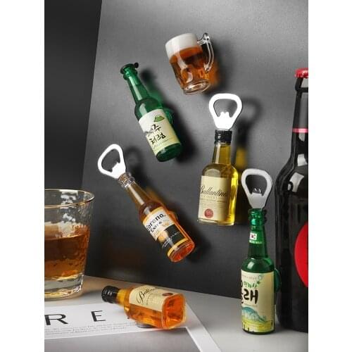 Beer Bottle Opener Refridgerator Magnets Nordic Personalized Creative Three-Dimensional Bottle Screwdriver Magnetic