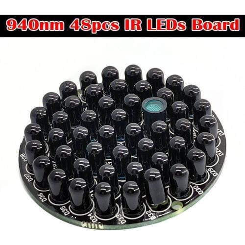 New IR Infrared LED Board 940nm 48pcs IR LEDs Invisible at night No exposure Light Board for IR Illuminator CCTV Accessories