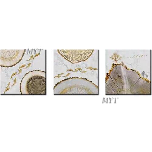 A School Of fish Swam Among The Stumps Abstract Oil Painting Handpainted Modern Paintings On Canvas Wall Art Home Decoration