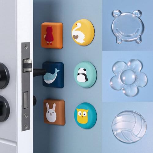 Silicone Door Handle Protection Pad Non-marking Silicone Bumper Sticker Mute Protection Pad Self Adhesive Wall Protection Sticke