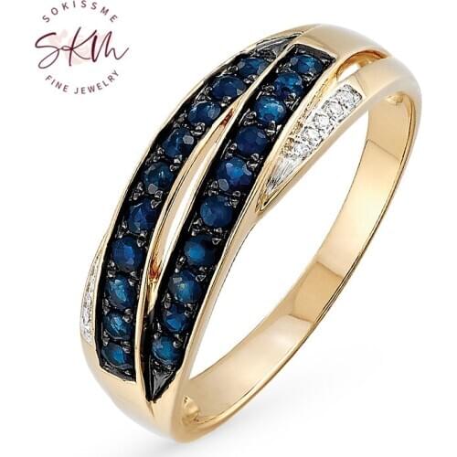 SKM Trendy Rings for women Sapphire rings Vintage Promise Engagement Rings Anniversary Luxury Fine Jewelry