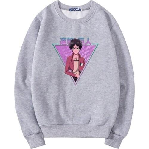 Hot Anime Attack on Titan Eren Yeager Hoodie Japan Word Attack on Titan Printed Long Sleeve Loose Fashion Manga Mens Hoody