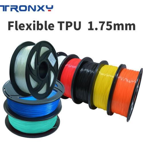 TRONXY Flexible Soft TPU 1.75MM Filament 1kg Flex Plastic For 3D Printing Pen 3D Printer Transparent Blue Color Materials