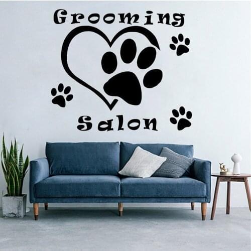Grooming Salon Wall Decal Vet Shop Decor Dog Grooming Vinyl wall Sticker Wall Stickers Decals Art Wall Stickers Removable FK-63