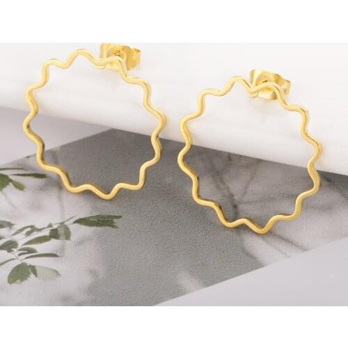 V Attract temperament European and American fashion stud earrings gold/ rose gold color stud earrings set For Women