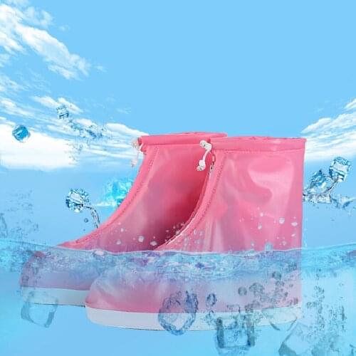 High Quality Men Womens Rain Waterproof Boots Cover Heels Boots Reusable Shoes Covers Thicker Non-slip Platform Rain Boots
