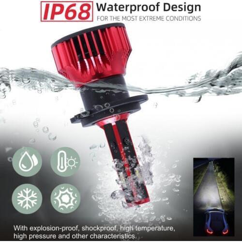 1 Piece 9005/9006/H1/H4/H7/H8/H11/880/881 4-Sides 72W 6000LM IP67 6500K Waterproof Fog Light Car LED Headlight Fit for Car