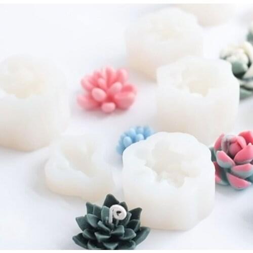 1PCS Succulent Plants Wax Candle Silicone Mold Cactus DIY UV Resin Cupcake Epoxy Sugar Plaster Clay Soap Mould