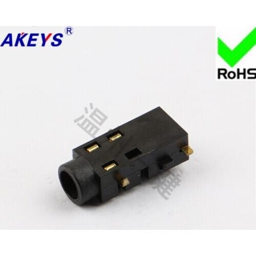 10 PCS PJ-327B deflector bent foot 3.5 headphone socket 5 foot socket without fixed foot PJ-3081 front insert and back stick