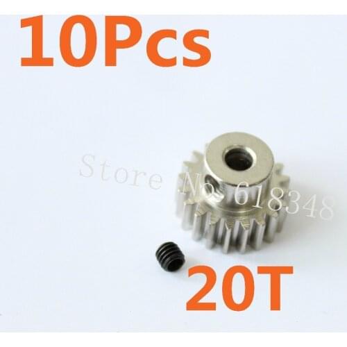 10Pcs/Lot 0.6 Modulus Steel Motor 20T Pinion Gear with Screws For RC Hobby Car