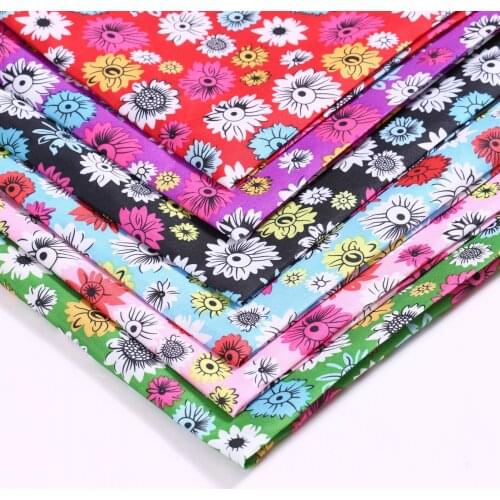 100*150cm Sunflower Printed Dress Fabric By Meter DIY Sewing Patchwork Material Home Decoration Tablecloths