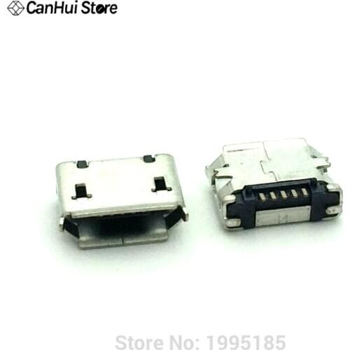 100Pcs/Lot Micro USB Female Socket 5pin SMD Short Needle Copper Shell Data Port Charging Port MK5P Mini Usb Connector